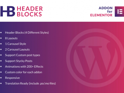 Header Blocks for Elementor - WordPress Plugin