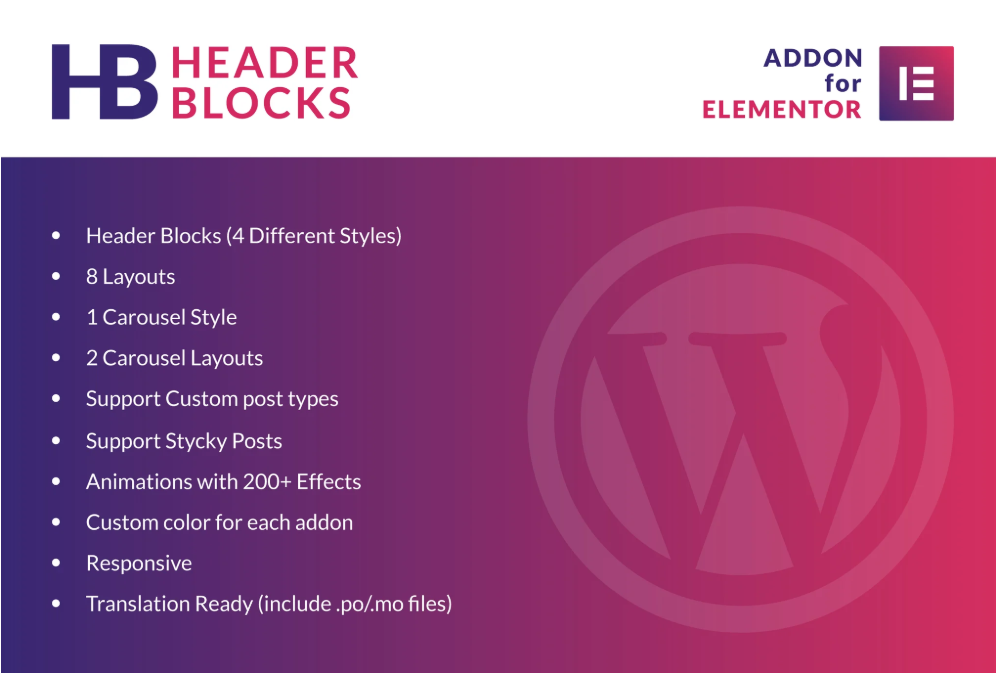 Header Blocks for Elementor - WordPress Plugin