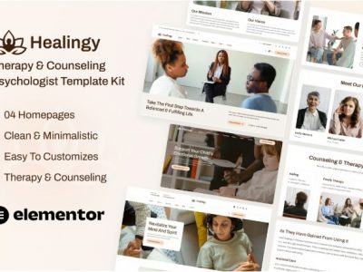 Healingy - Therapy & Counseling Psychologist Template Kit