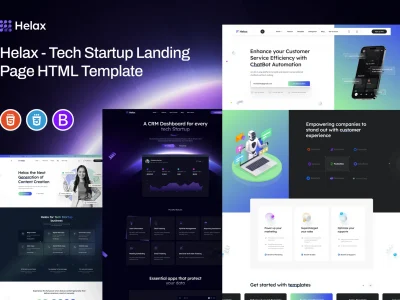 Helax - Tech Startup Landing Page Html Template