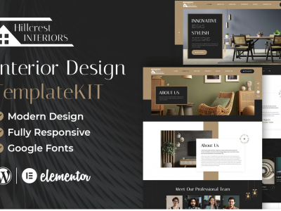 Hillcrest - Interior Design Elementor Template Kit