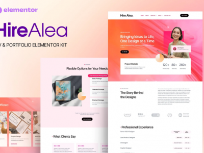 HireAlea - Personal CV Elementor Template Kit