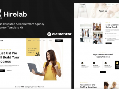 Hirelab - Human Resource & Recruitment Agency Elementor Template Kit