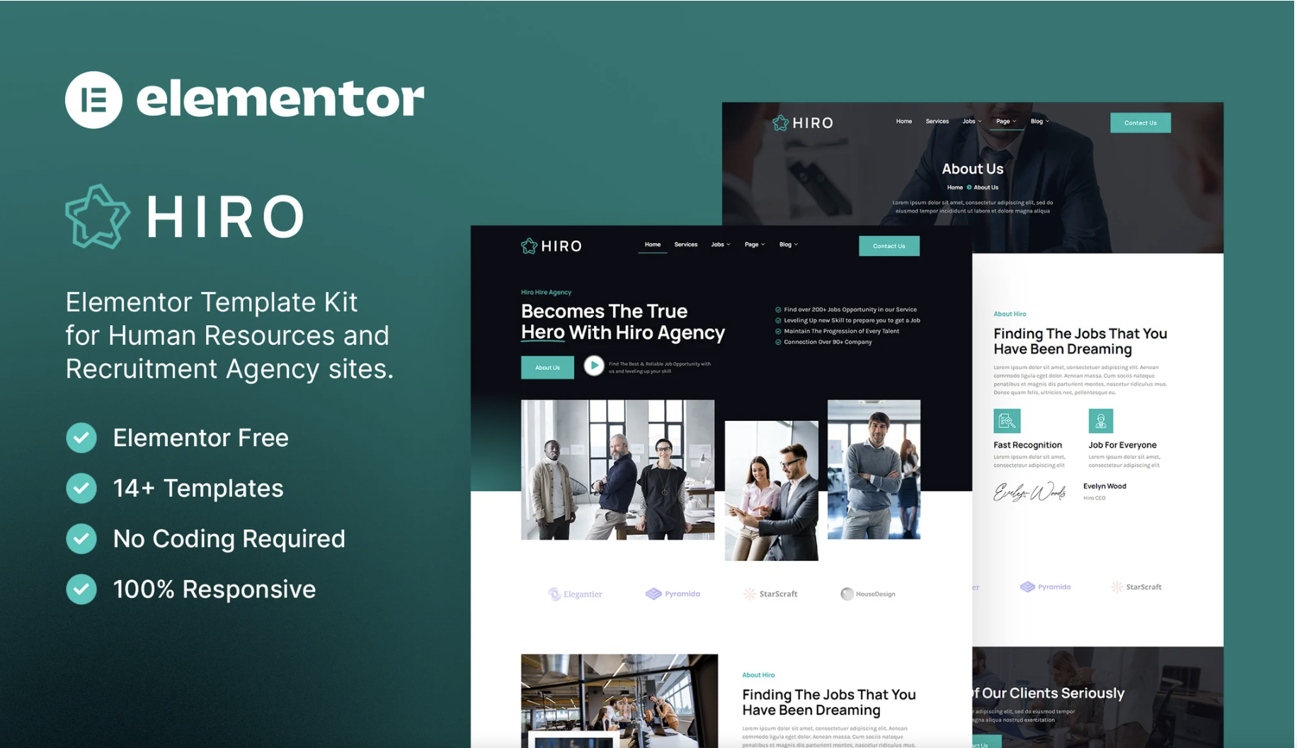 Hiro – Human Resources & Recruitment Agency Elementor Template Kit