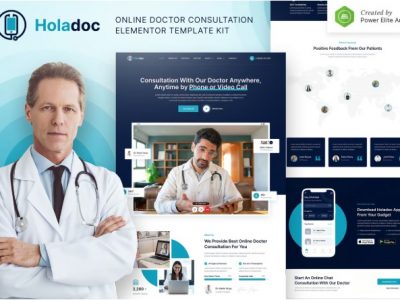 Holadoc – Online Doctor Consultation Elementor Template Kit