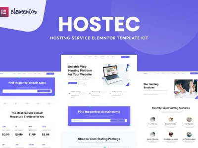 Hostec - Hosting Service Elementor Template Kit