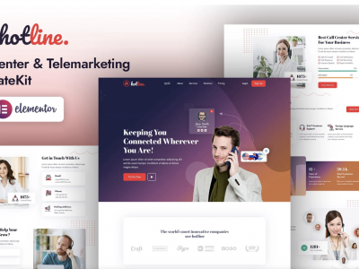 Hotline | Call Center &Telemarketing Elementor Template Kit
