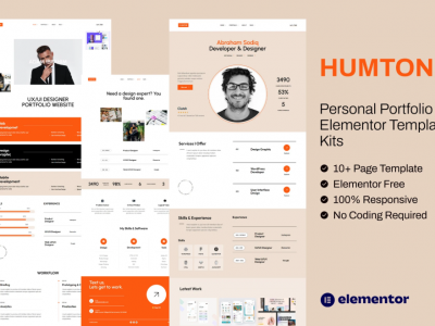 Humton - Personal Portfolio Elementor Template Kits