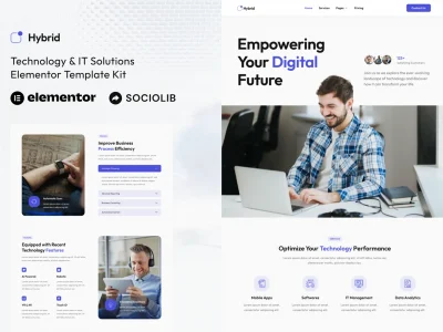 Hybrid - Technology & IT Solutions Elementor Template Kit