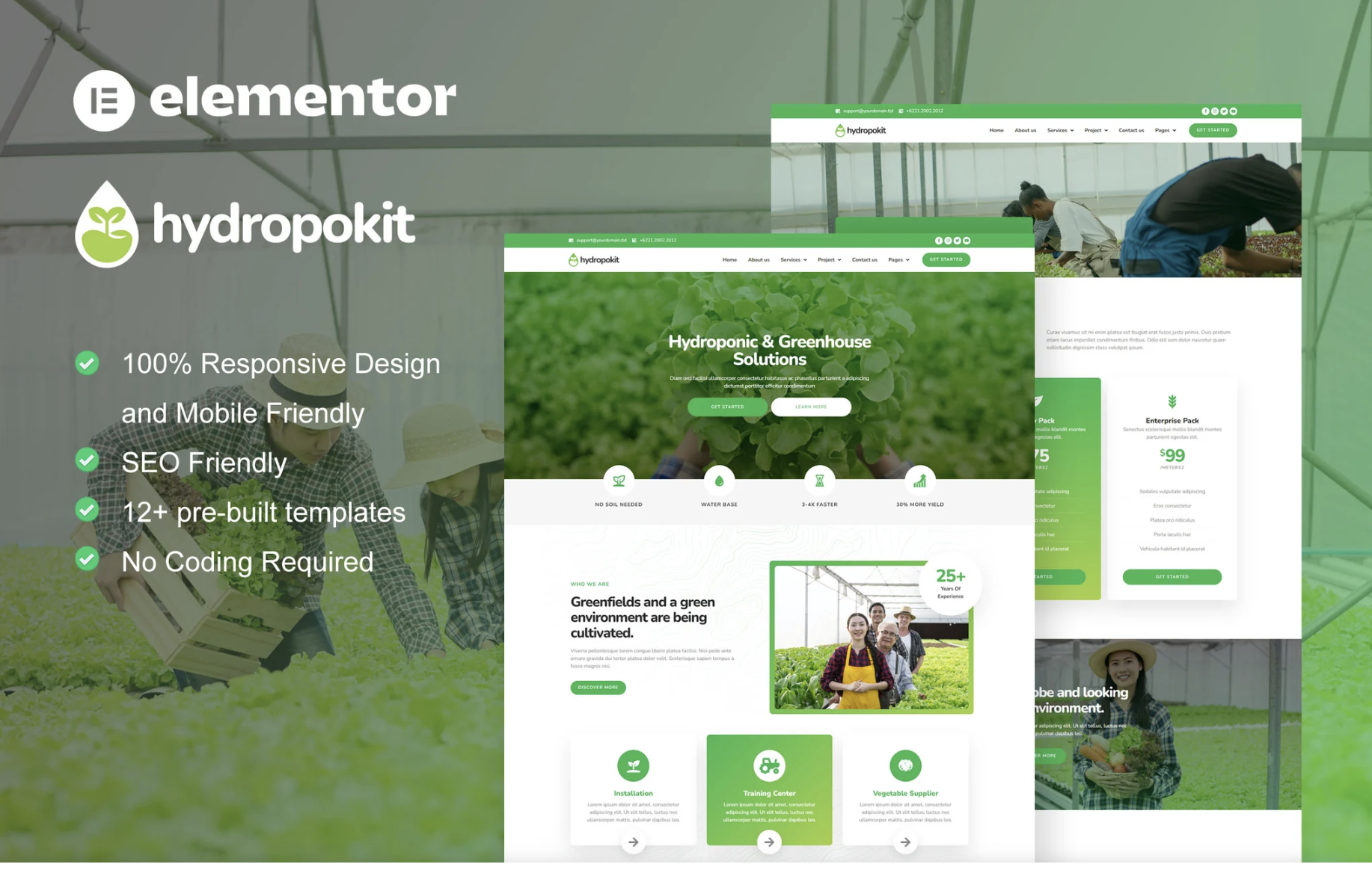 Hydropokit - Hydroponic & Agriculture Elementor Template Kit