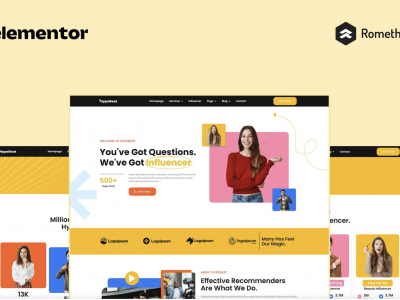 Hypebeat - Influencer Marketing Agency Elementor Pro Full Site Template Kit