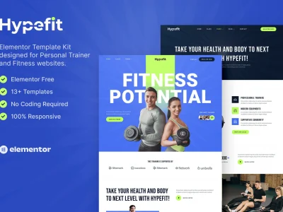 Hypefit – Personal Trainer & Fitness Elementor Template Kit