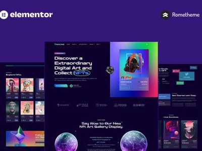 IMAGINE - Creative NFT Portfolio Elementor Pro Full Site Template Kit