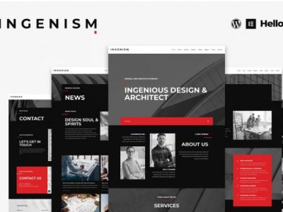 INGENISM - Architectural Design Agency Elementor Template Kit