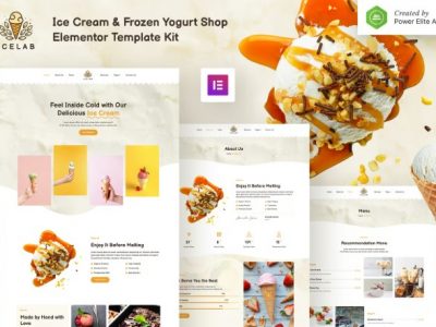 Icelab – Ice Cream & Frozen Yogurt Shop Elementor Template Kit