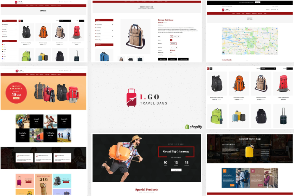 Igo  Travel Bags Shopify Theme