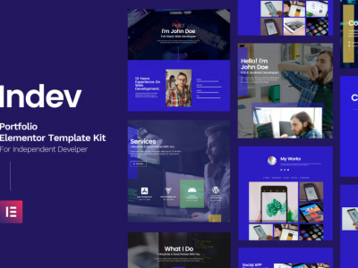Indev - Portfolio Elementor Template Kit For Developer