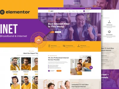 Inet - Broadband & Internet Service Provider Elementor Pro Template Kit