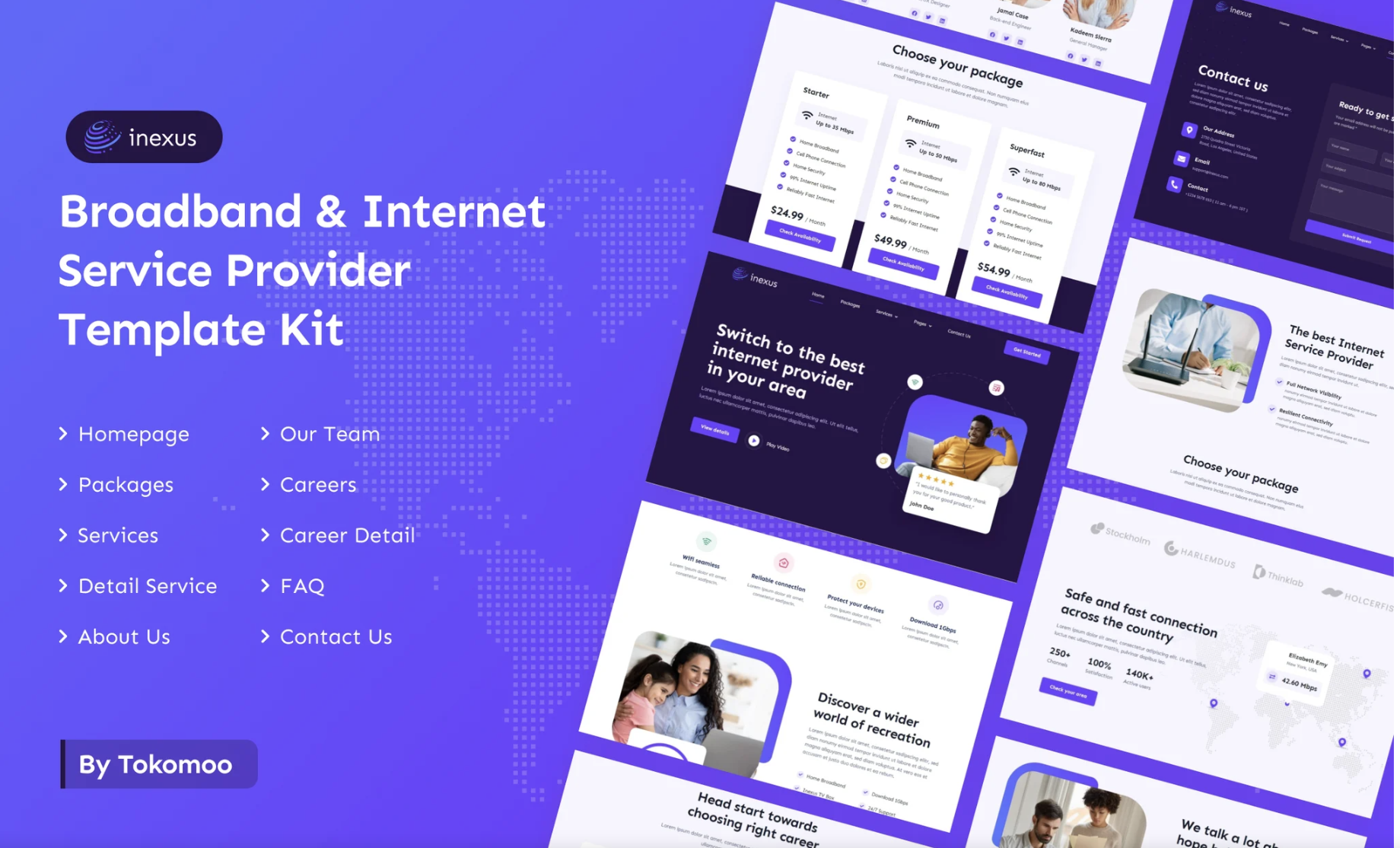 Inexus | Broadband & Internet Service Provider Elementor Template Kit