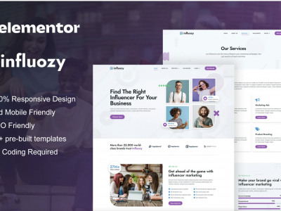 Influozy - Influencer Marketing Agency Elementor Pro Template Kit