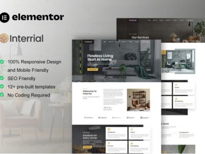 Interrial - Interior Design Service Elementor Template Kit