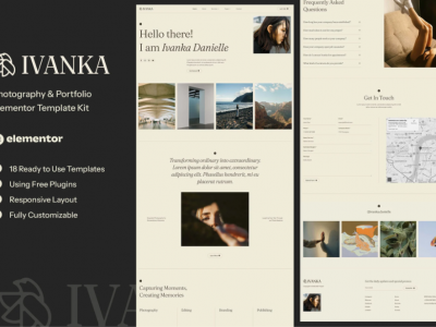 Ivanka - Photography & Portfolio Elementor Template Kit