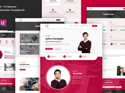JC - CV Resume Elementor Template Kit