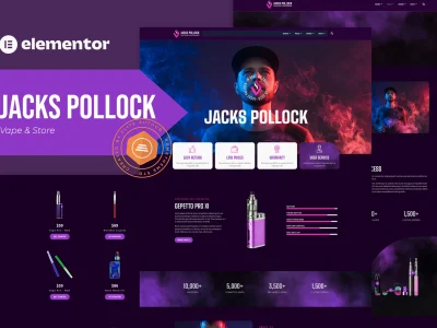 Jacks Pollock - Vape Elementor Template Kit