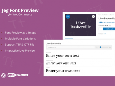 Jeg Font Preview - WooCommerce Extension Plugin