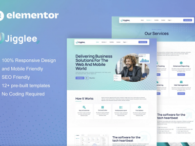 igglee - Tech Startup Business Elementor Template Kit
