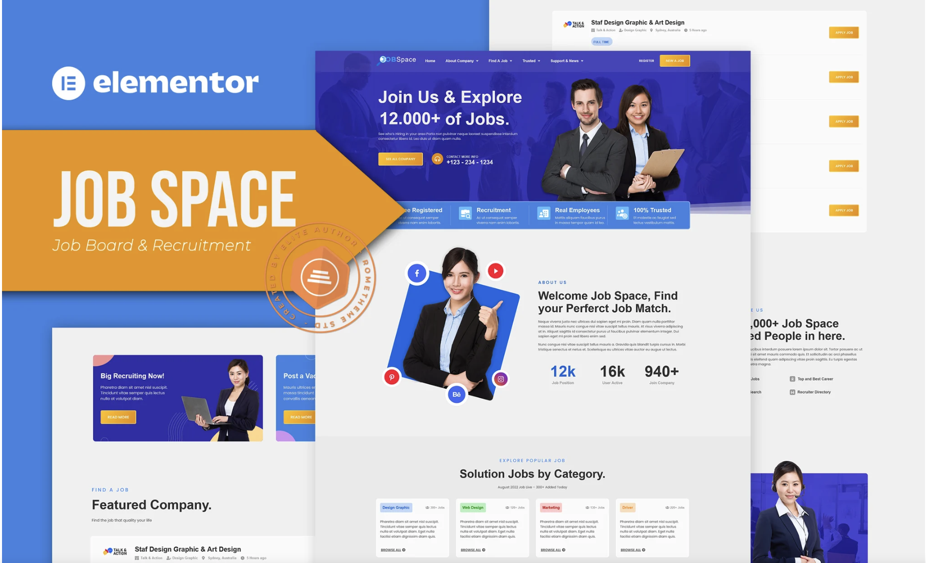 Job Space - Job Board & Recruitment Elementor Template Kit