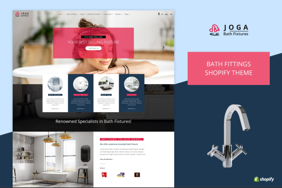 Joga  Bath Fittings Shopify Theme