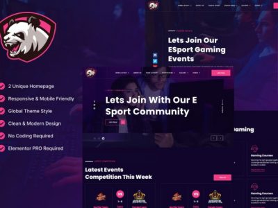 Junio - E-Sport Gaming Events & Streamer Elementor Template Kit