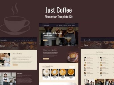 Justcoffee - Cafe and Coffee Elementor Template Kit