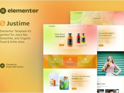 Justime – Juice Bar, Smoothie & Organic Food Elementor Template Kit
