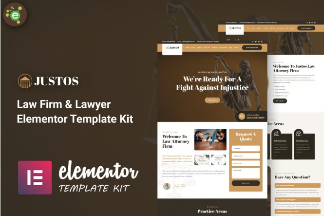 Justos - Law Firm & Lawyer Elementor Template Kit