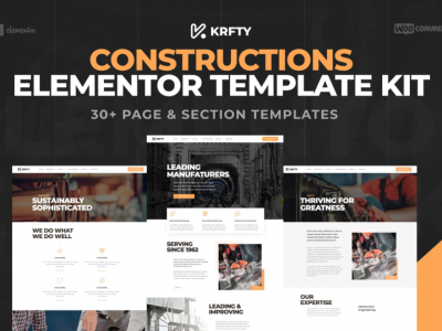 KRAFTY - Construction & Industry Elementor Template Kit