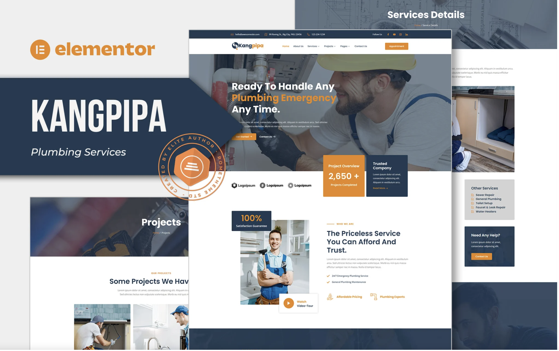 Kangpipa - Plumbing Services Elementor Template Kit
