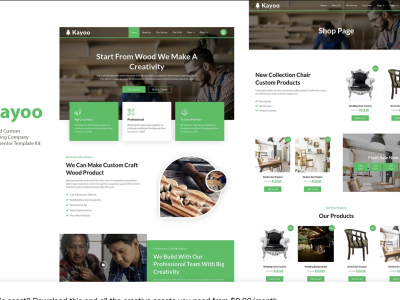 Kayoo - Wood Company Woocommerce Elementor Template Kit