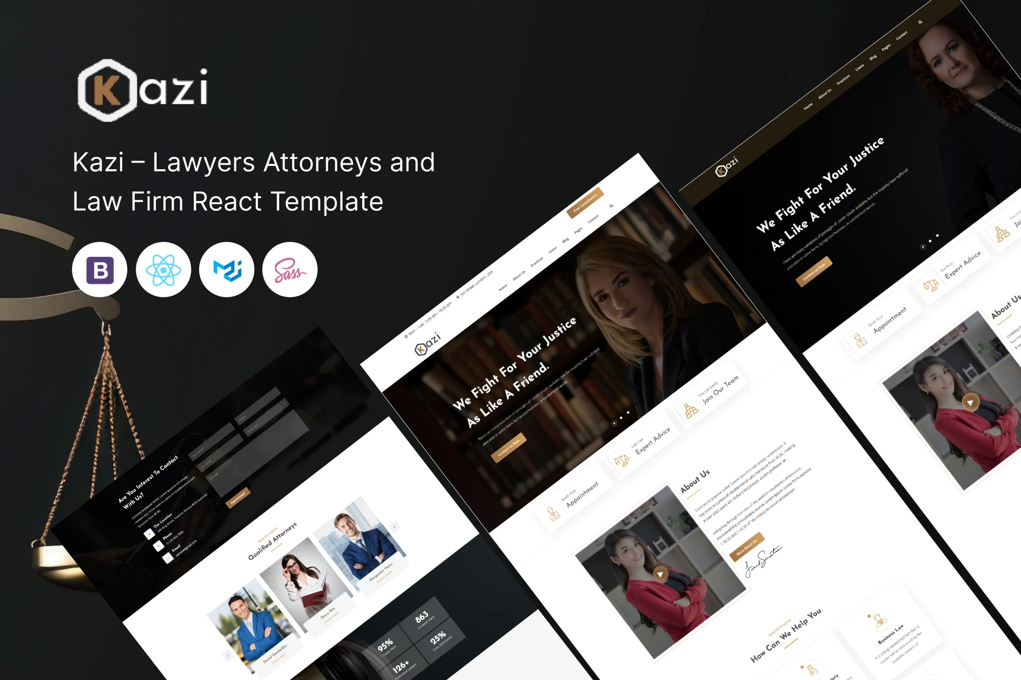 Kazi – Lawyer Attorney and Law Firm React Template