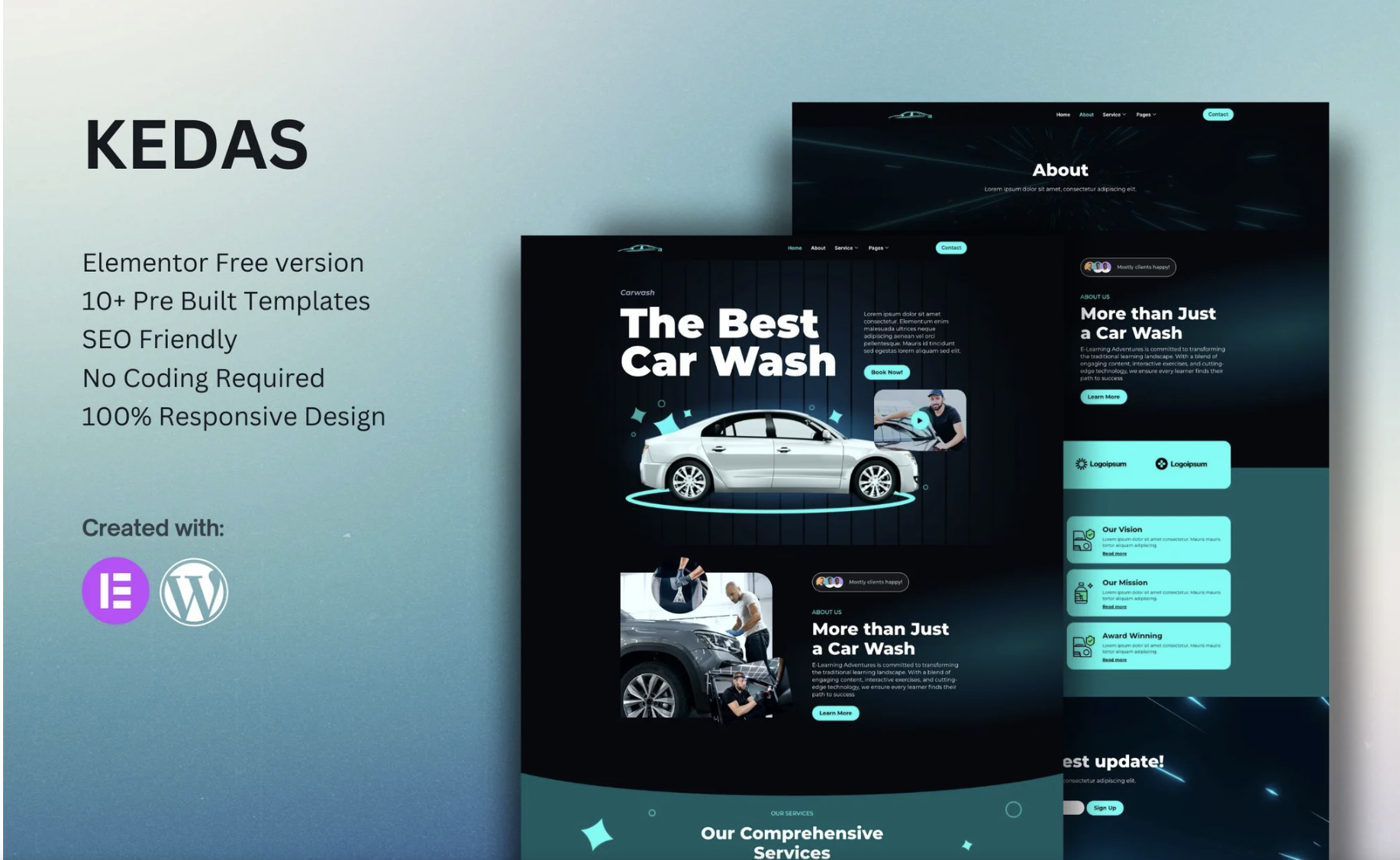 Kedas - Car Wash & Detailing Service Elementor Template Kit