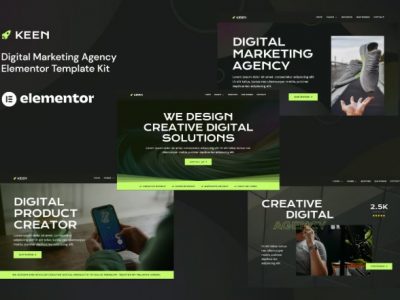 Keen - Dark Digital Marketing Agency Elementor Template Kit