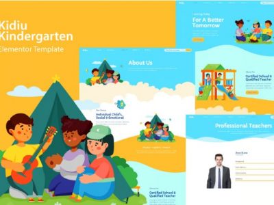 Kidiu Kindergarten - Child Care Elementor Template Kit