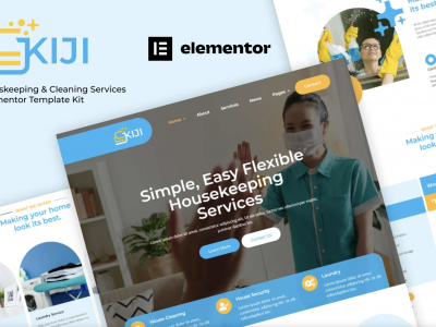 Kiji - Houskeeping & Cleaning Services Elementor Template Kit