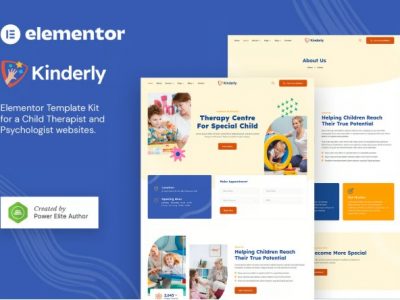 Kinderly – Child Therapist & Psychologist Elementor Template Kit