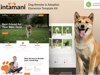 Kintamani – Dog Breeder & Adoption Elementor Template Kit