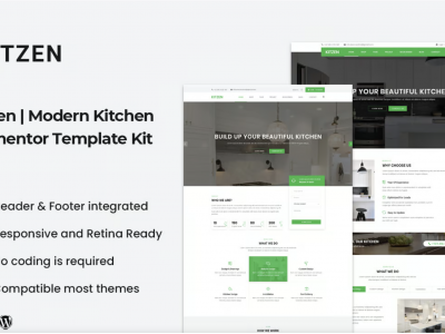 Kitzen | Modern Kitchen Elementor Template Kit