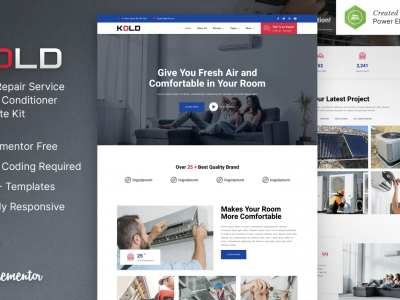 Kold – Air Conditioner & HVAC Repair Service Elementor Template Kit