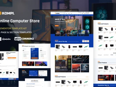 Kompi - Computer Store WordPress Elementor Template Kit