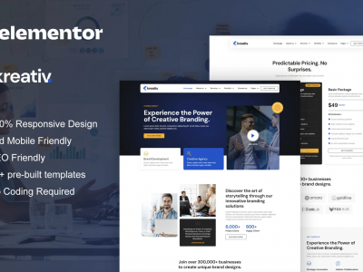 Kreativ - Digital Agency & Creative Branding Elementor Pro Template Kit